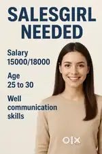 Sales girl needed