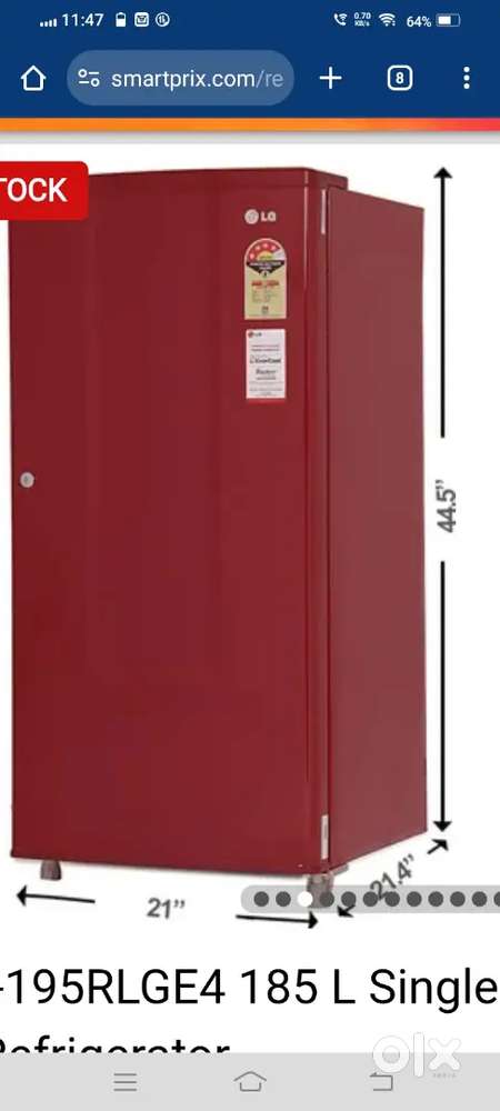 LG GL-195RLGE4 185 L Single Door Refrigerator