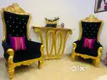 High back chairs with console & sofa-bed