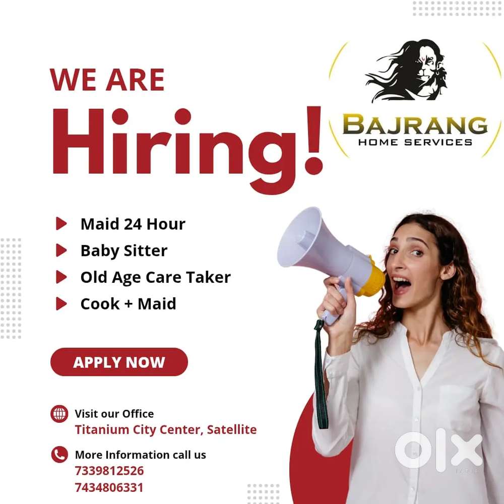 Maid cook  servent  24 hours 12 hours