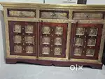 Teak wood Side Board with Brass inlay work