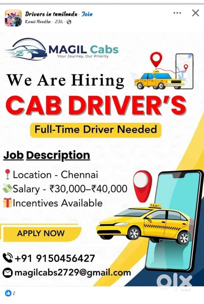 Driver wanted for uber ola rapido