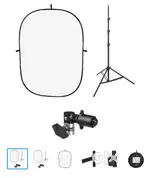 Impact Collapsible Background Kit (5 x 7', Black/White)
