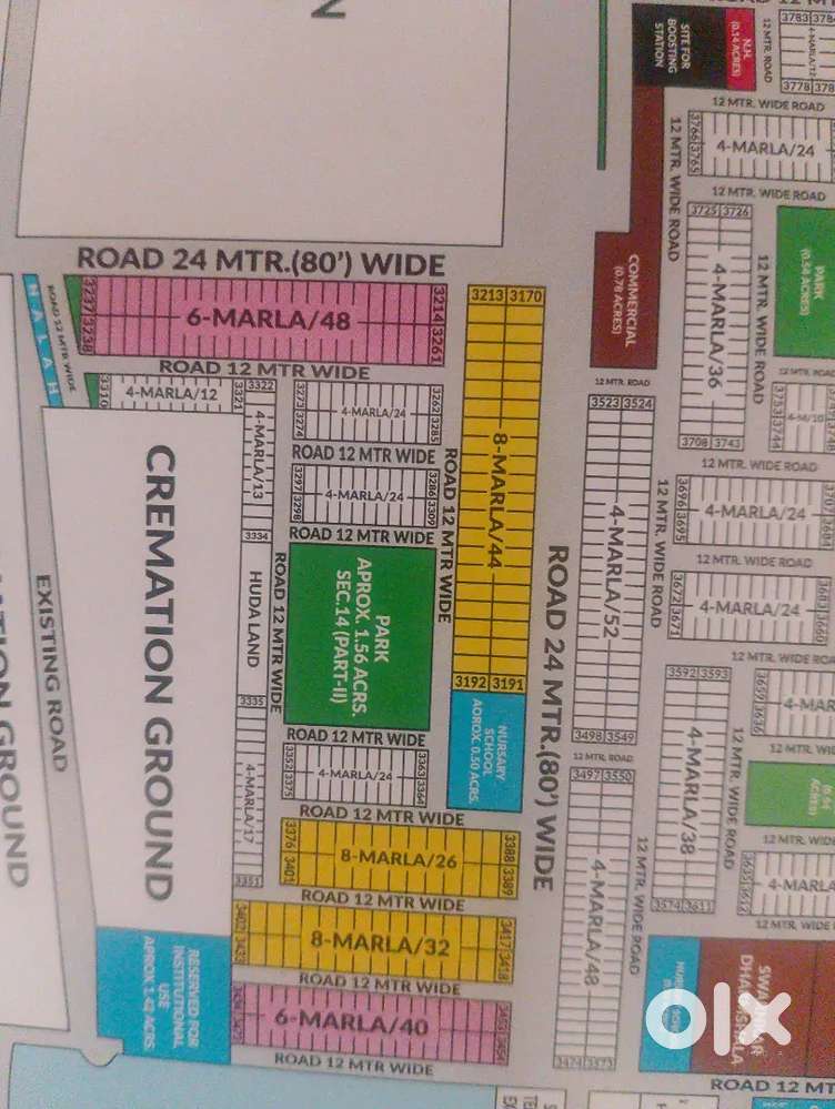 6 marla plot 80 feet main road
