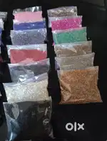 Sugar Beads , glass beeds and embroidary materials