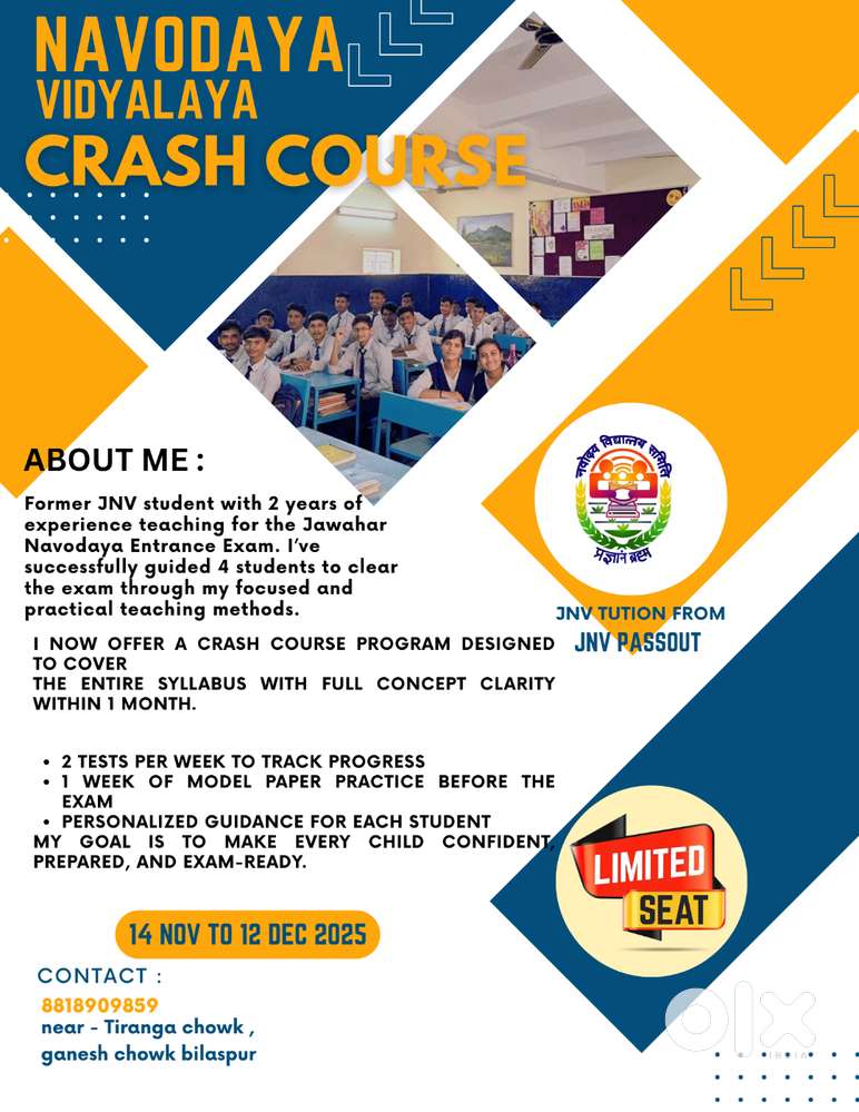 JAWAHAR NAVODAY VIDYALAYA CRASH COURSE