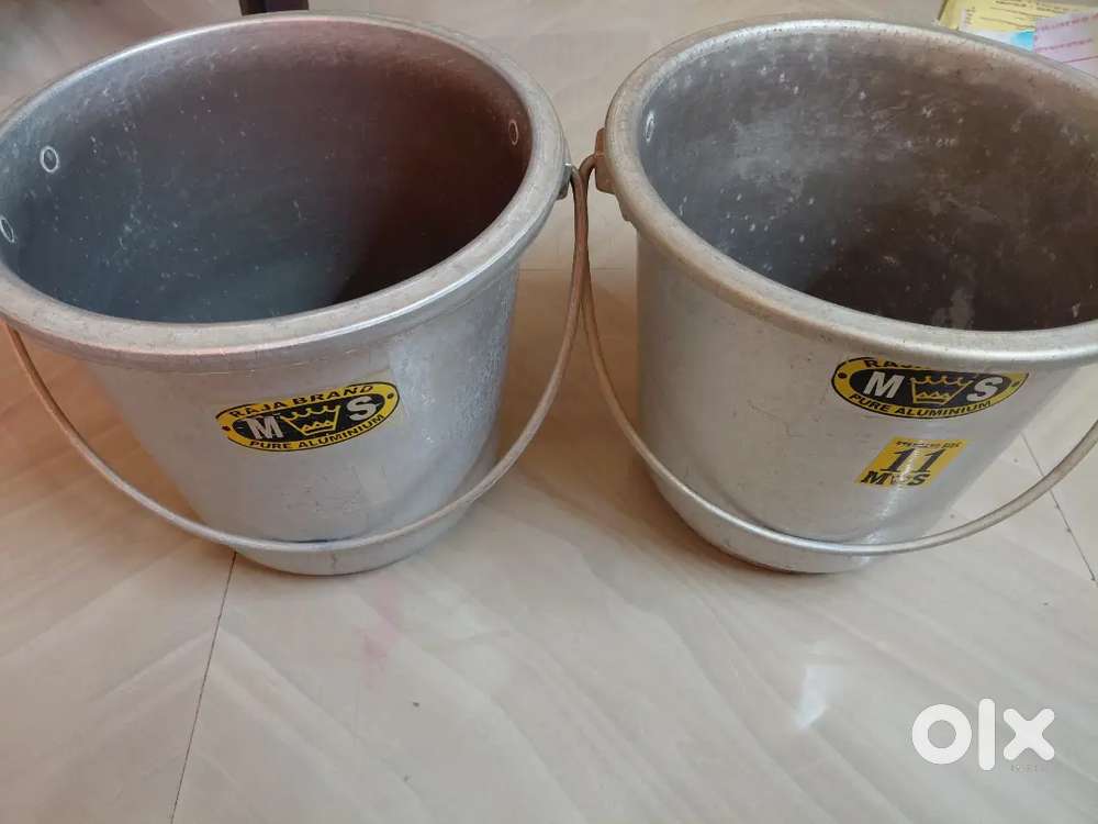 Steel & Aluminium Kitchen Utensils - Buckets, Kadhai, trays & more