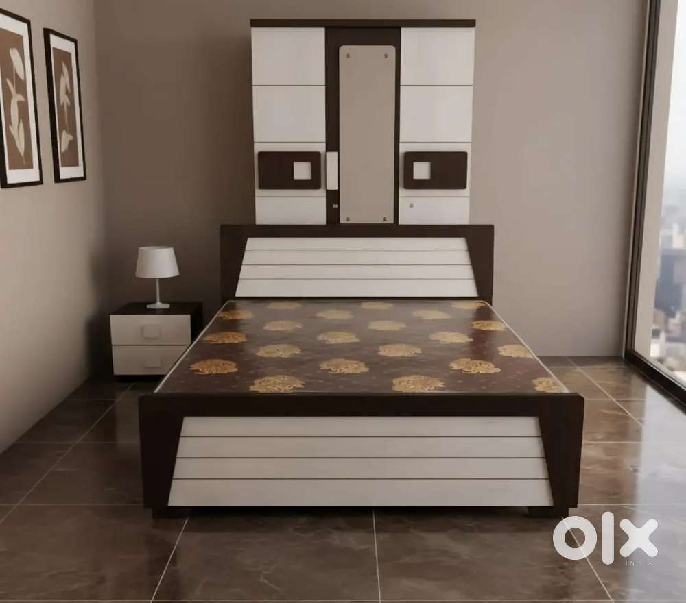 BEDROOM SET@ THREE 3️⃣DOOR CUPBOARD WITH 6*5 DOUBLE BED