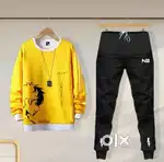 Anime Inspired Yellow Sweatshirt & Black Joggers Set