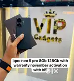 Vip gadgets iqoo neo 9 pro 8gb 128gb
