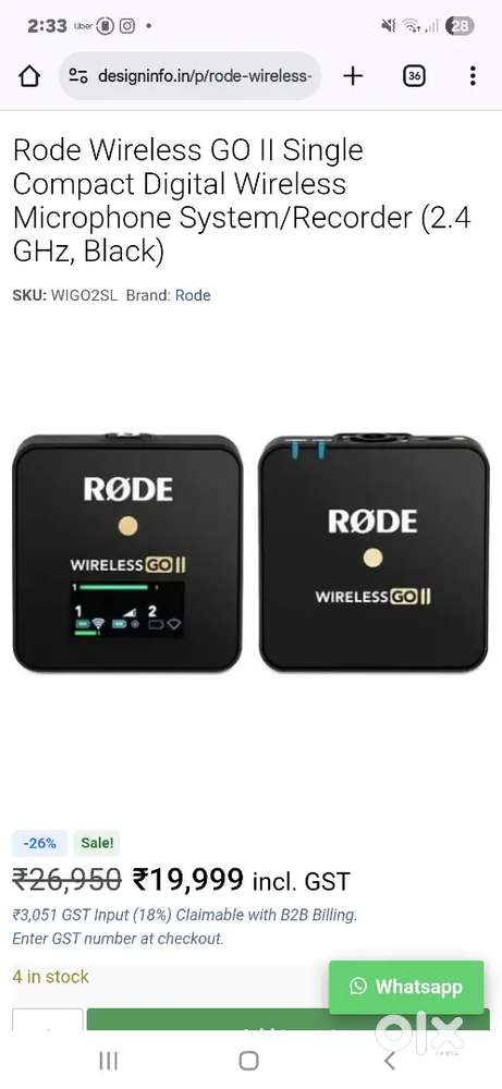 Rode go 2 single receiver wireless mic