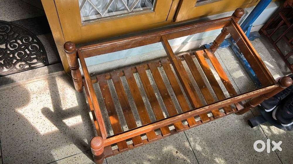 4 items -Teak Wood Sofa Chairs & stool, Teapoy & 2metalchairs