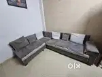 2 double bed, 2 Iron Almirah one 7 seater L shaped sofa distress sale