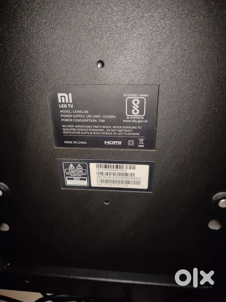 Mi 43 inch LED TV for sale with Broken Display