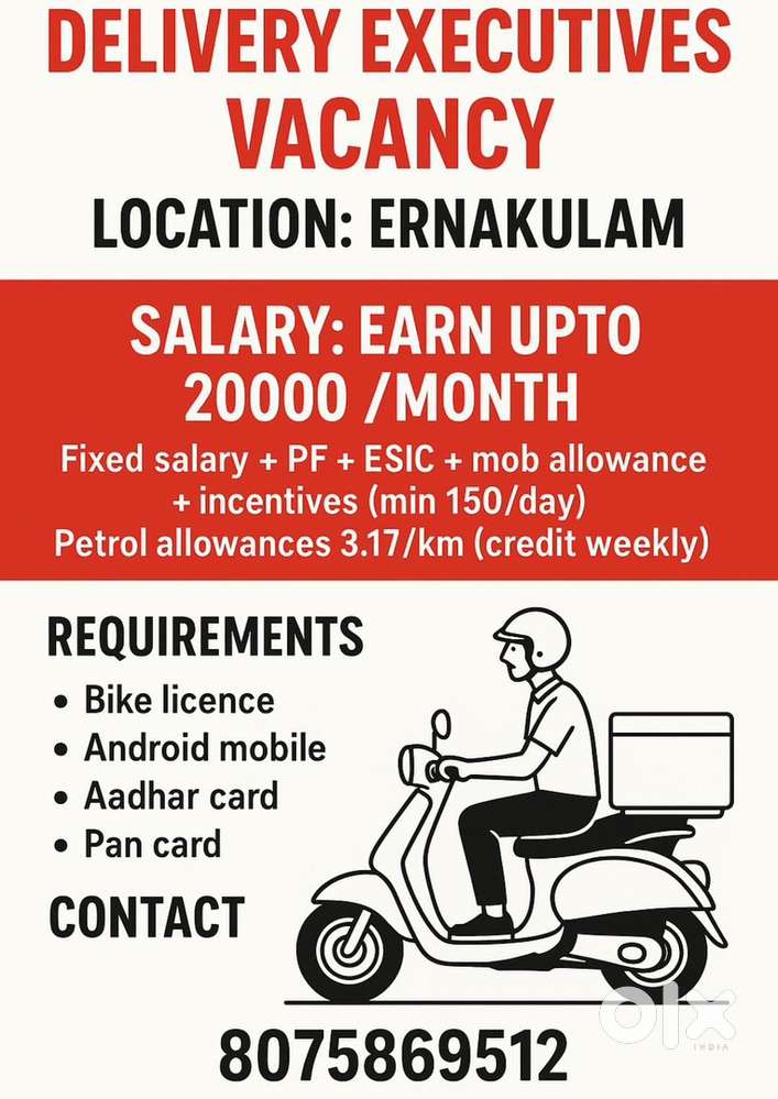 Delivery executives vacancies available