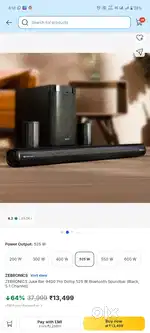ZEBRONICS Juke Bar 9400 Pro Dolby 525 W Bluetooth Soundbar