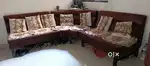 3-Piece L-Shaped Sofa with 6 Pillows – Excellent Condition