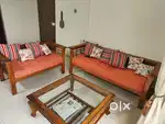 3+2 sofaset+center table in teak wood