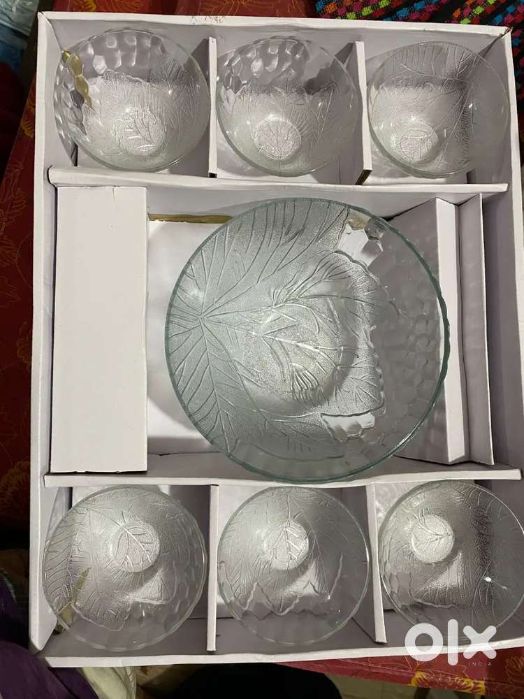 Glass meetha desert bowl set