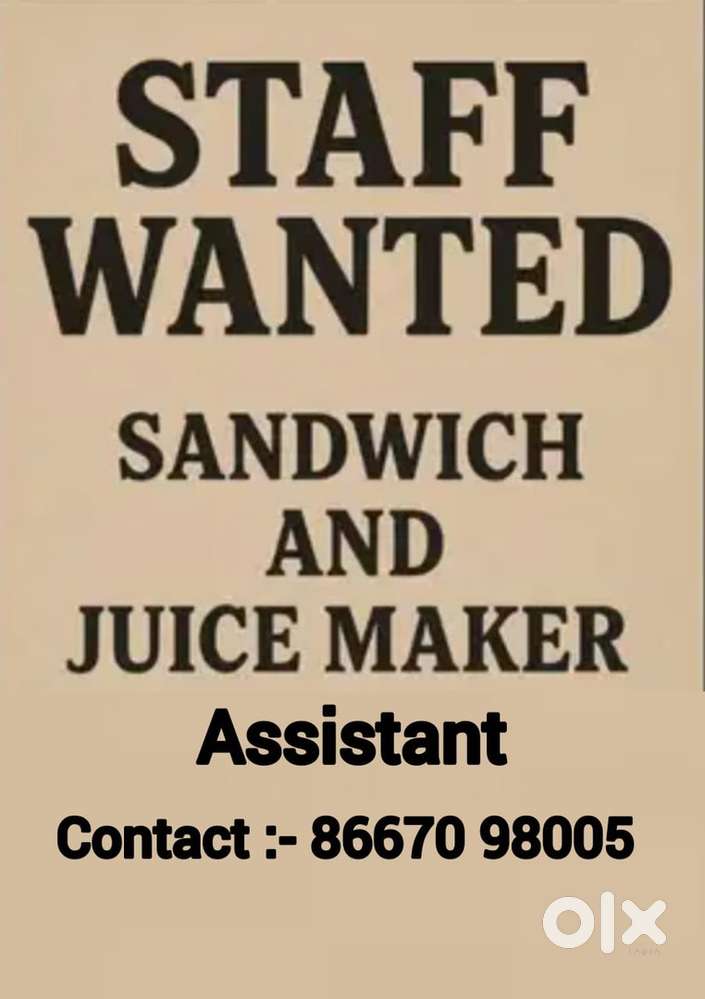 Wanted Sandwich and Panipuri maker