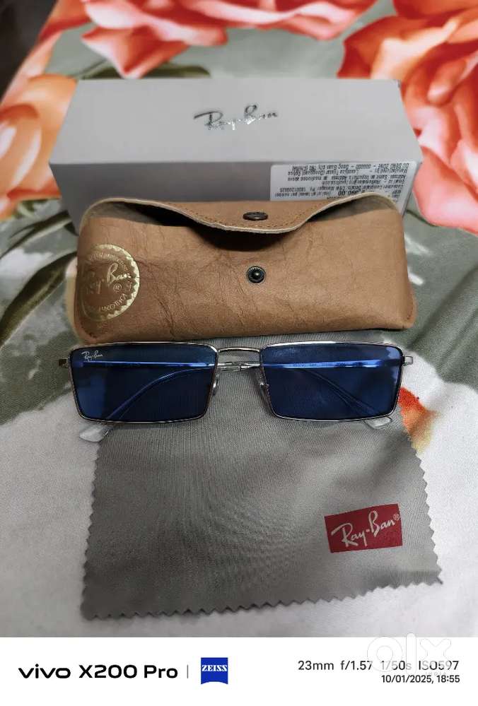 Authentic Ray-Ban ORB3741 Blue Lens Sunglasses – Full Box & Bill
