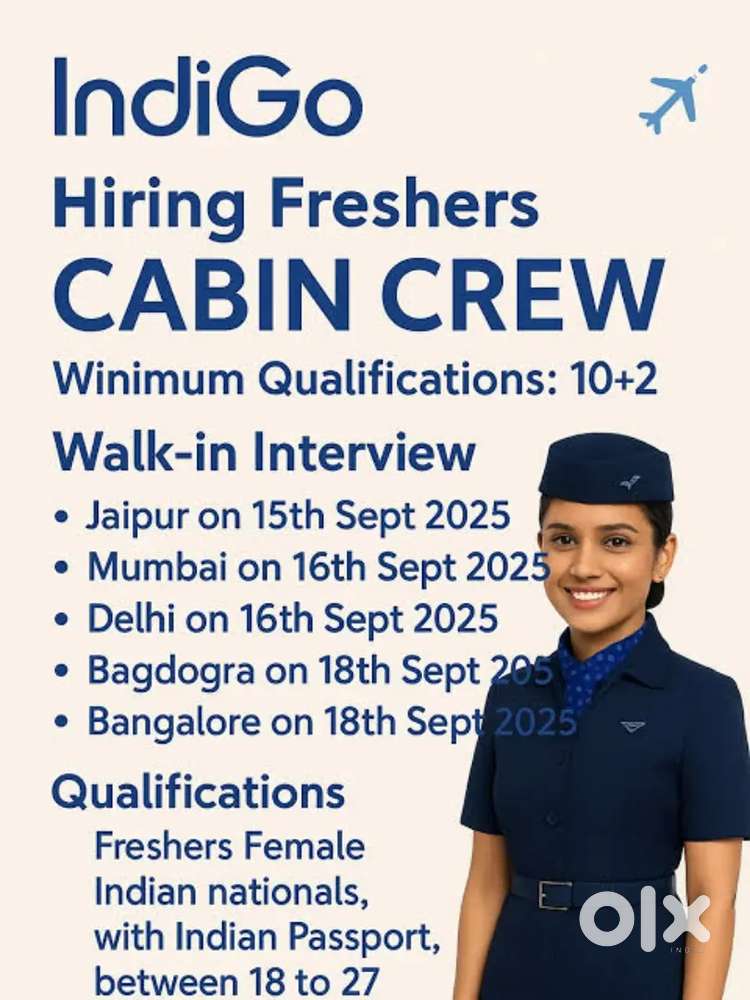Indigo Airlines jobs /Vacancy for Airport Ground staf / Driver / Crew