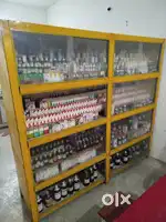 Strong Metal Wardrobe with Wooden Front & Glass Doors–Best for Storage