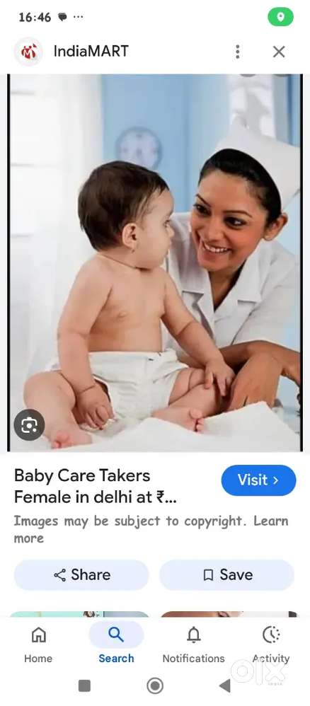 Baby care taker and household works