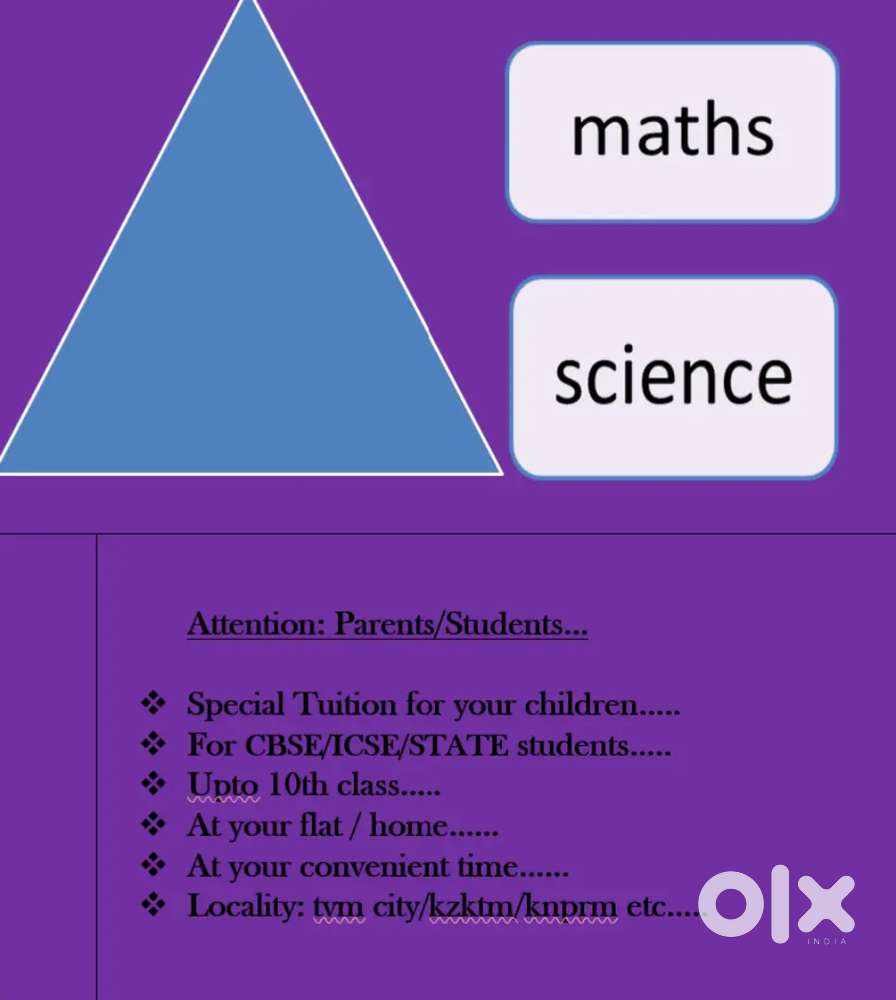 Special Tuition (Maths+Science) At your home.