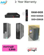 CPU - i7 Process  Ram - 8gb DDR3  Hard Disk - 500Gb  SSD - 256GB  1 Ye