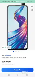 Vivo V15, Front Camera 32MP (Pop Up), 6GB RAM