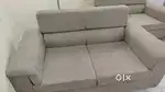 Sofa set . Beige in colour. Jute fabric cover