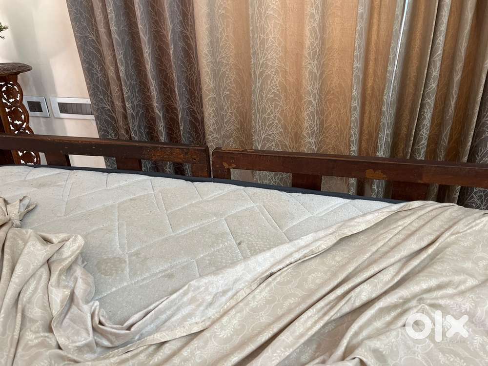 Two single bed rosewood cots