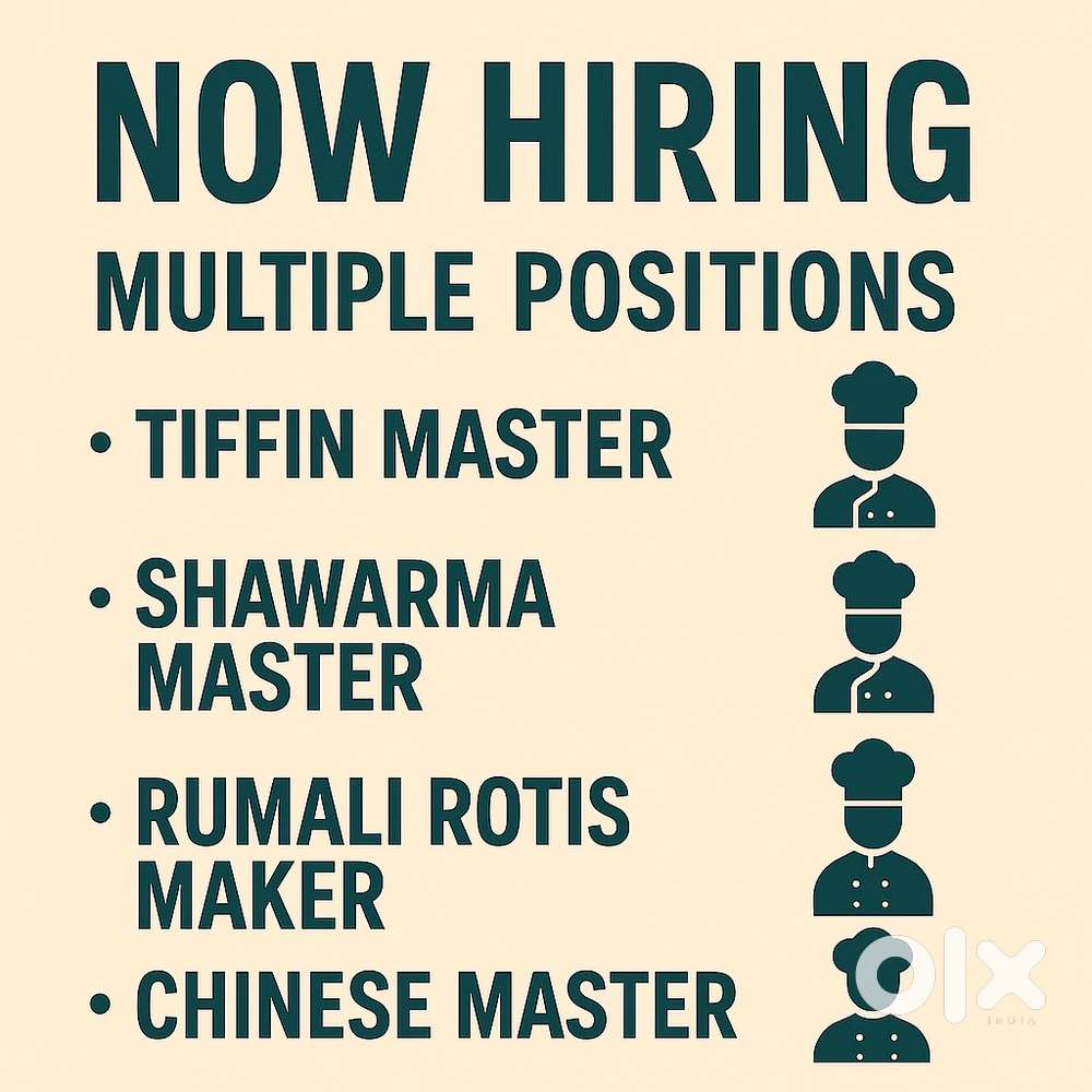 Hiring for multiple hotel staff on immediately basis