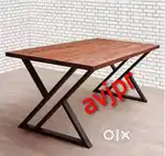 New wooden top with iron base table cafe furniture restaurant furnitur