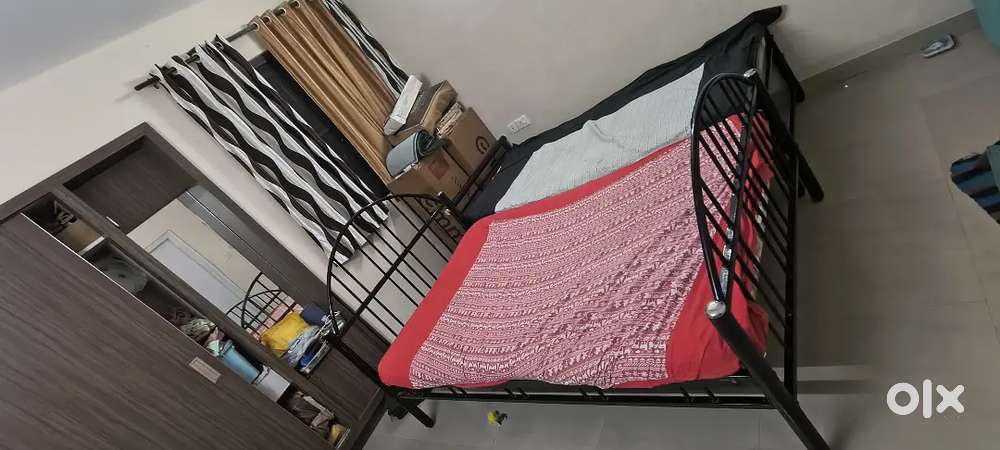 1 no steel double cot and 1 no steel single cot.