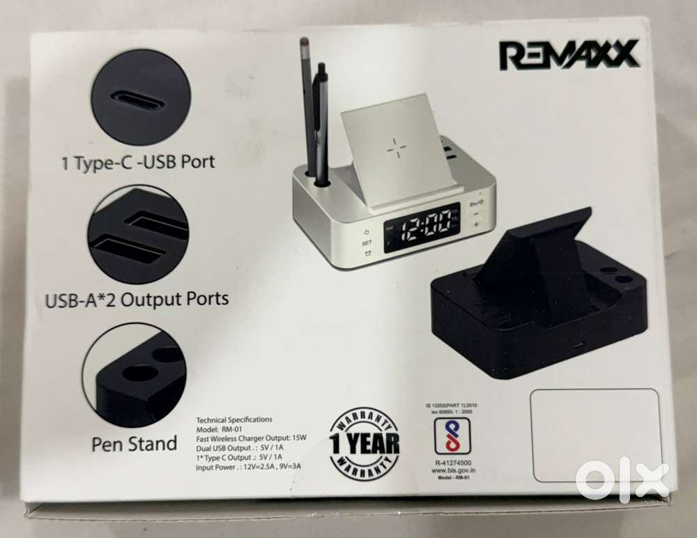 Remax Wireless charger cum Alarm Clock
