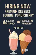 Hiring Young Talent – Premium Dessert Lounge, Pondicherry  ₹14,000+