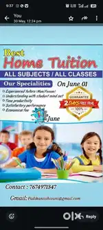 Home tuition available 1st to 10th calls all subjects available