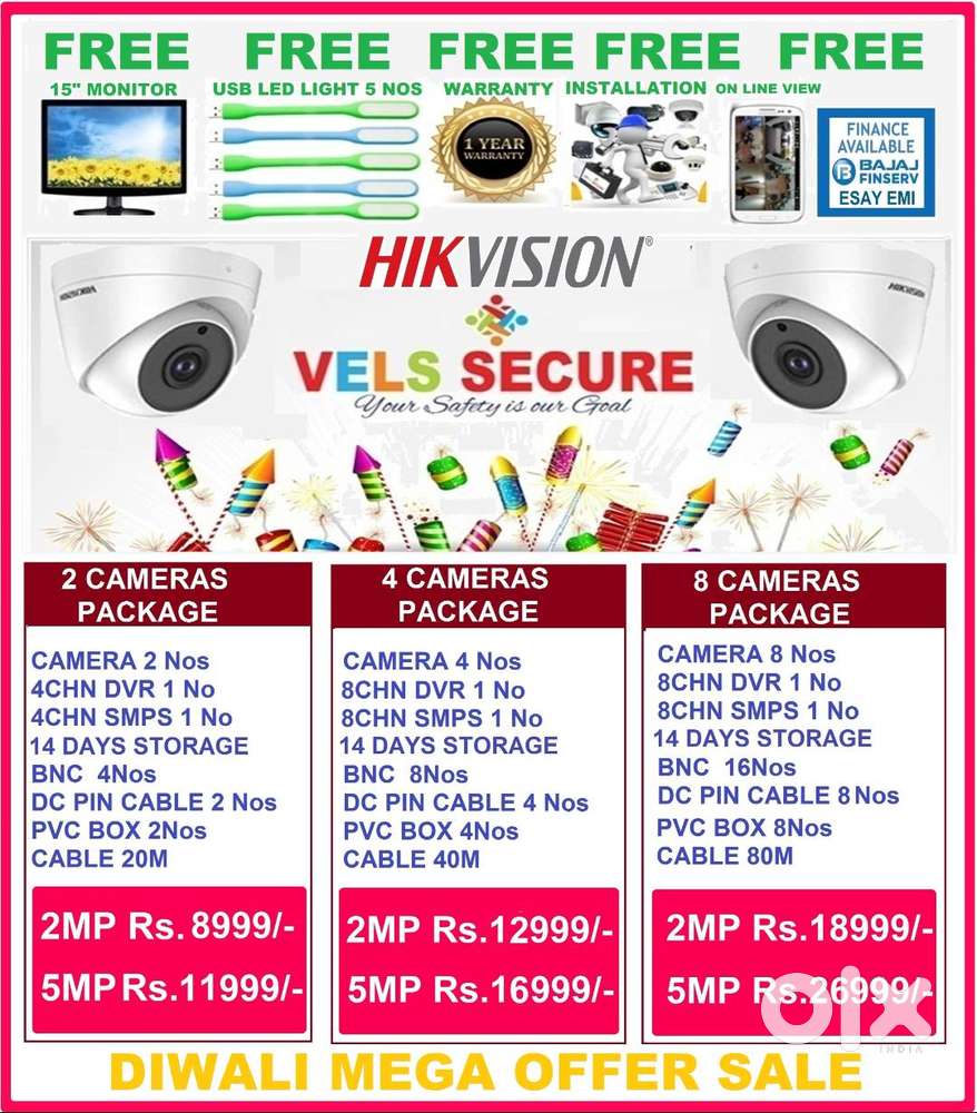 HIKVISION CCTV CAMERA 2MP   DAY & NIGHT     VISION  DIWALI M