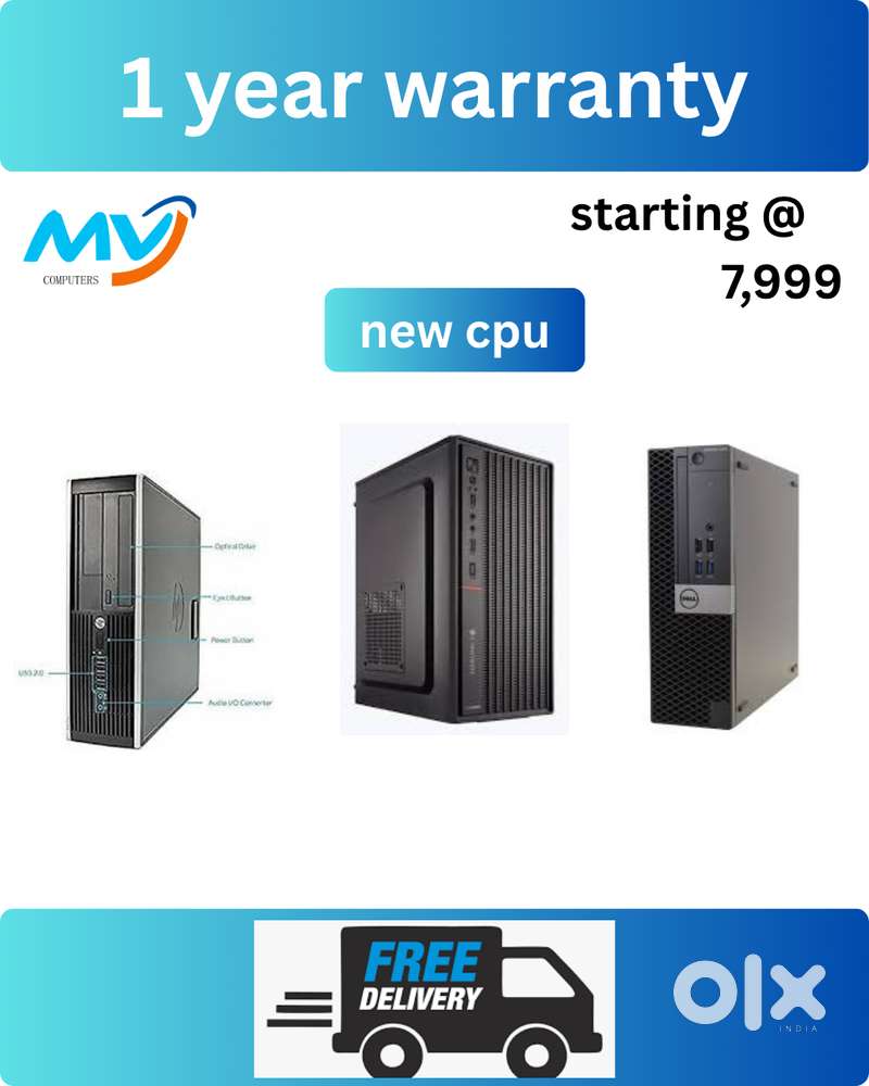All Basic Software Loaded  Door Step Home delivery  Branded CPU
