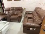 Brown manual Recliner Sofa