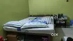 Metal Alna cum Almirah, Kurl On Mattress, Wooden Chowki - sethpukur