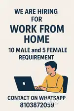 Online part time work and ofline field work and online.