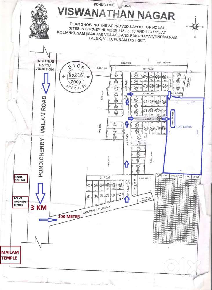 MAILAM NEAR TEMPLE - LAND FOR SALE - 110 ACRE