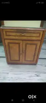 Strong cupboard with drawer and door including lock with strong glass.