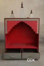Wooden temple for home, comes with lights and small spiritual lamp