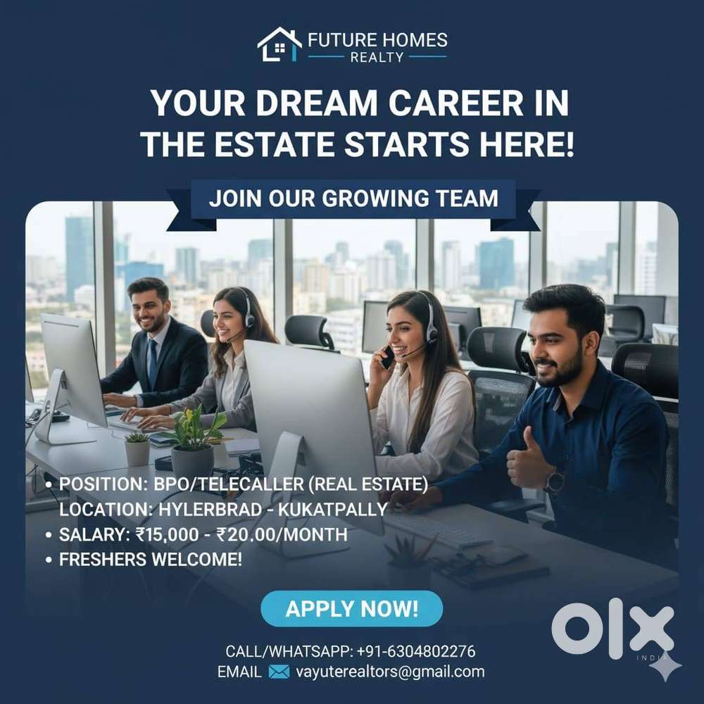 Urgent requirement of BPO/Telecallers for reputed Real Estate Company