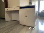 White Study cum Computer Table – Durable Marine Plywood Build