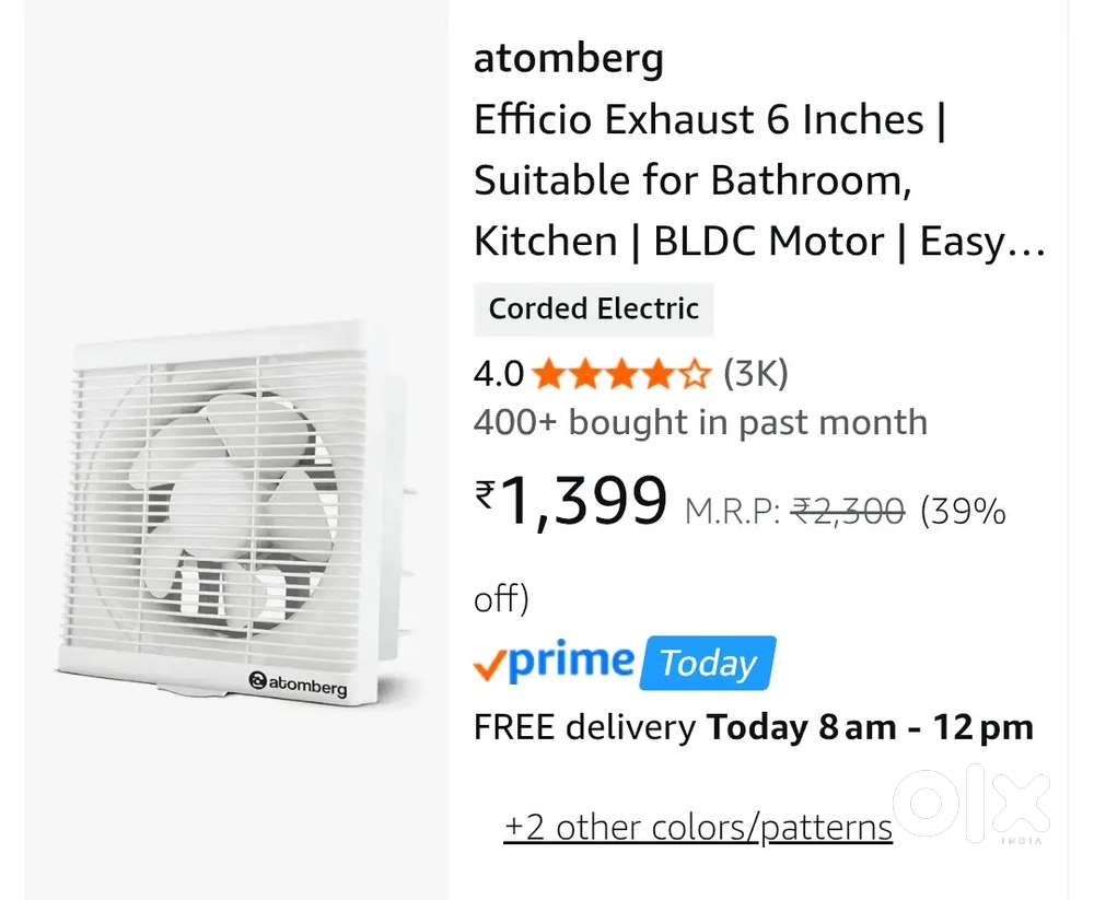 Atomberg exhaust fan 150mm
